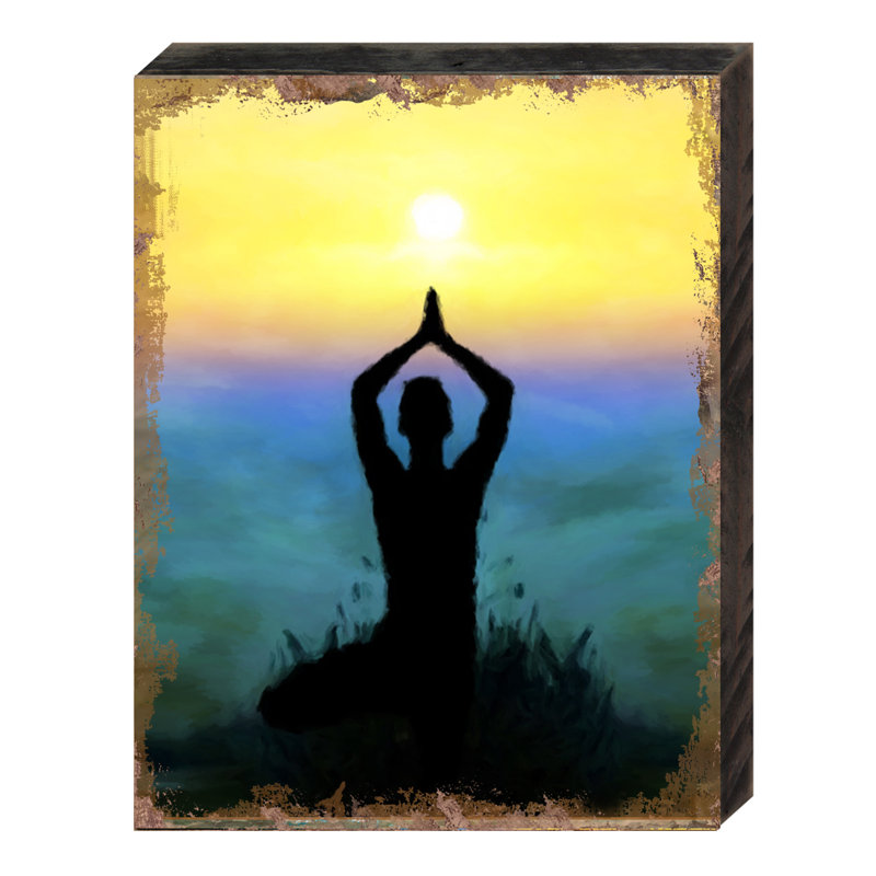 Bloc de bois meditation Gethin, H 12 po x l 18 po x P 1 po