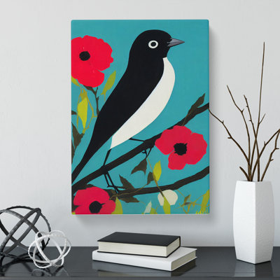 Magpie Bird Pop - Wrapped Canvas