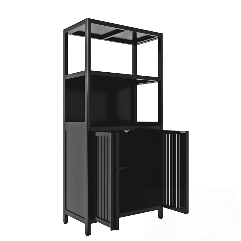Armoire de rangement avec 2 portes, Noir