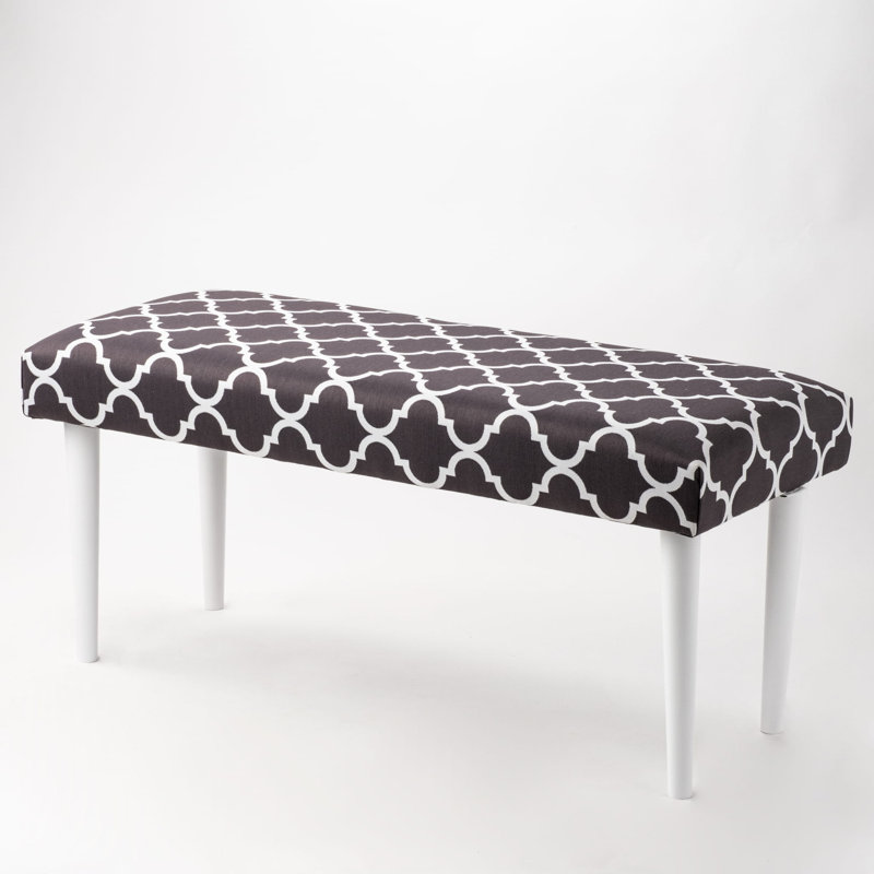 Rhinecliff Velvet Upholstered Bench, White, 40cm H x 100cm W x 30cm D
