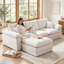 Canapé modulaire en L 104 po avec repose-pieds mobile et assise profonde 104 po Chenille-434428521