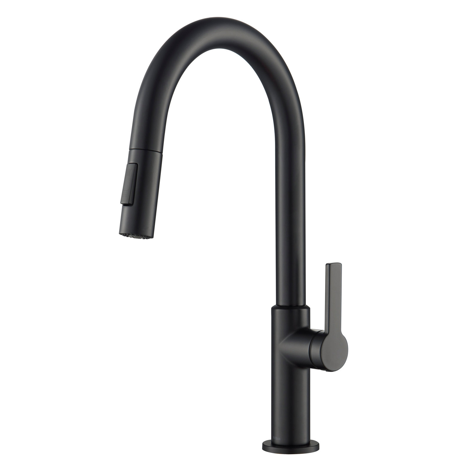KRAUS Oletto Single Handle Pull Down Kitchen Faucet, Matte Black