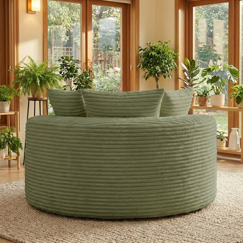 Canapé rond Boneless, plantes