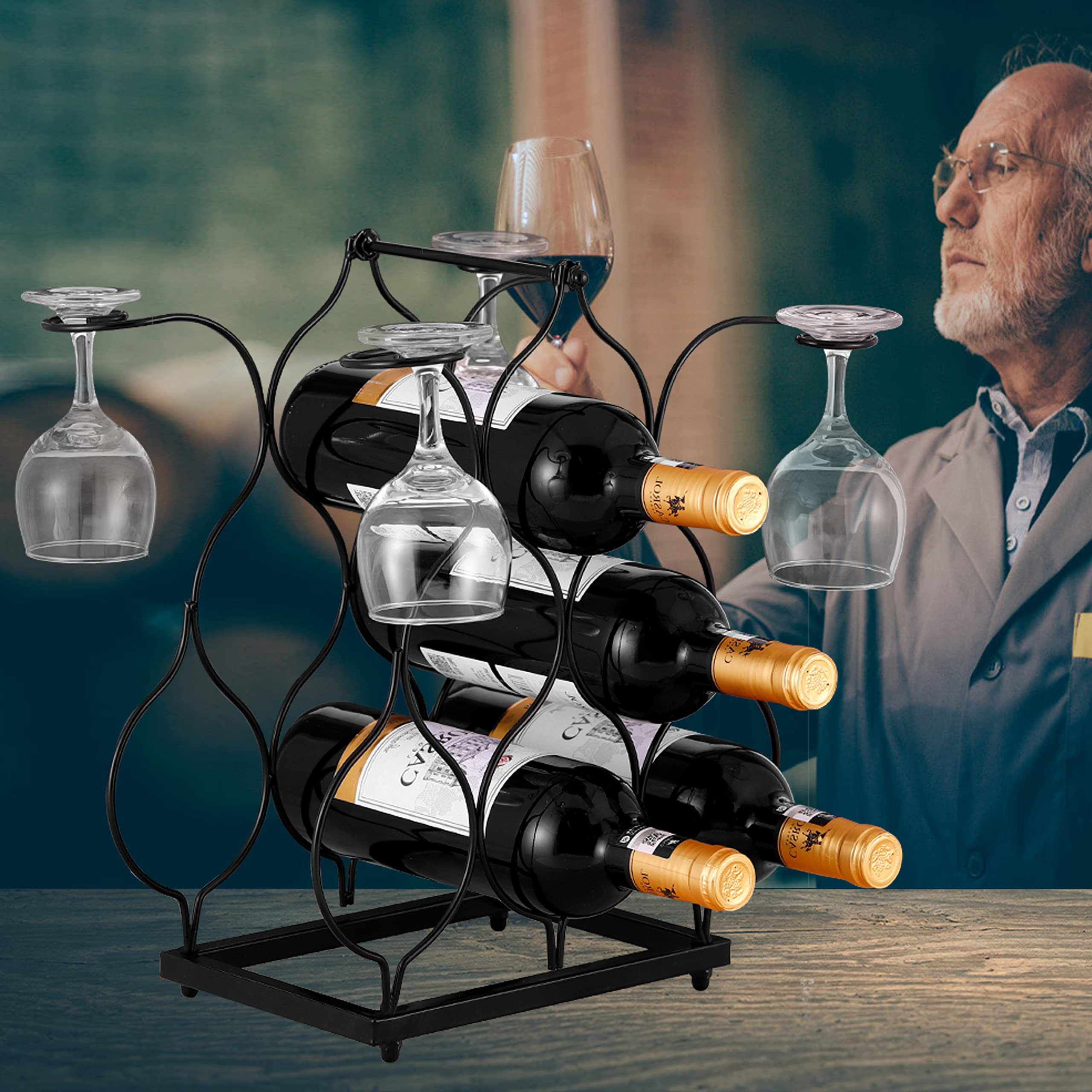 Tabletop wine best sale glass rack