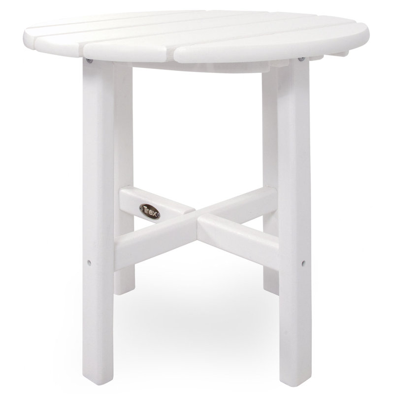 TREX Outdoors Cape Cod Round 18" Side Table, Classic White