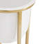 Jardinière ronde blanche avec base en métal doré, 10 po, 13 po