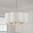 24" W x 9" H 6-Light Pendant in Matte Brass with White Fabric Shade