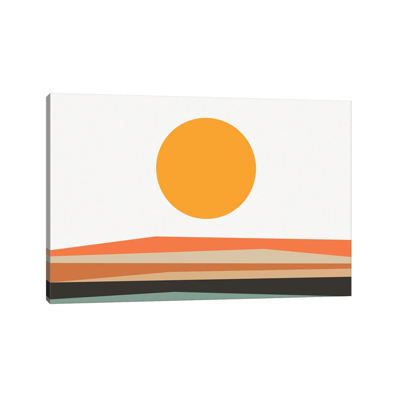 Print on Canvas, 30.48 cm H x 45.72 cm W, Silver/White/Orange, Wrapped Canvas
