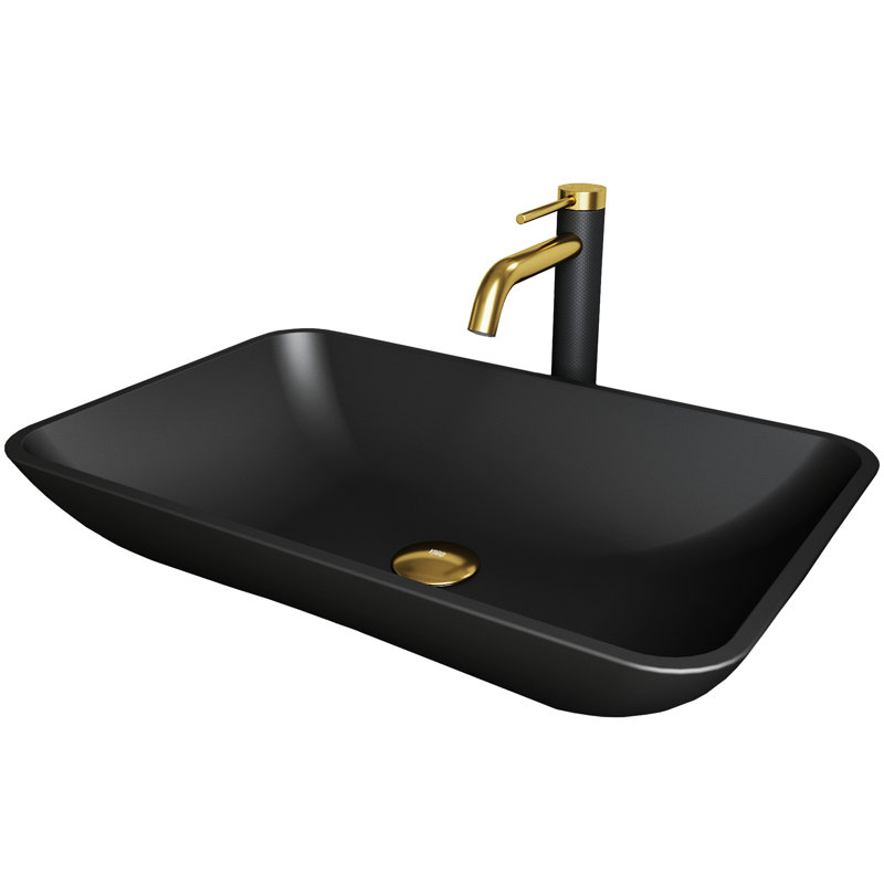 Lavabo de salle de bain vasque rectangulaire en céramique avec robinet Hadyn