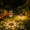 7.5'' Solar Powered Integrated LED Color Changing Lantern
