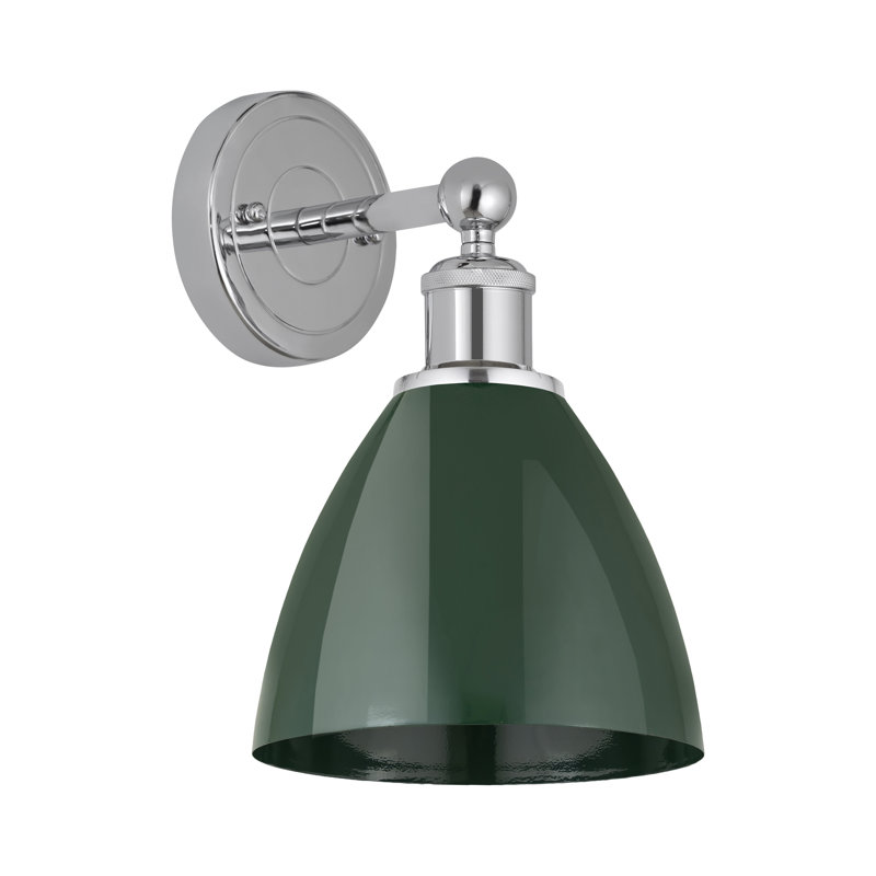 Applique murale en acier Arpita, Chrome poli, Vert