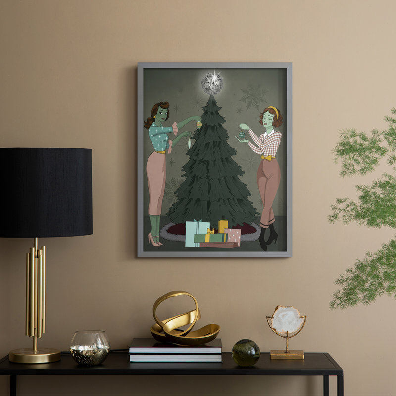 Future Christmas II Framed Print - Solid Wood, Grey Framed, 30" H x 24" W