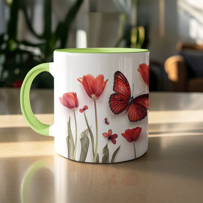 Handmade Ceramic Porcelain Coffee Mug Teacup and Saucer