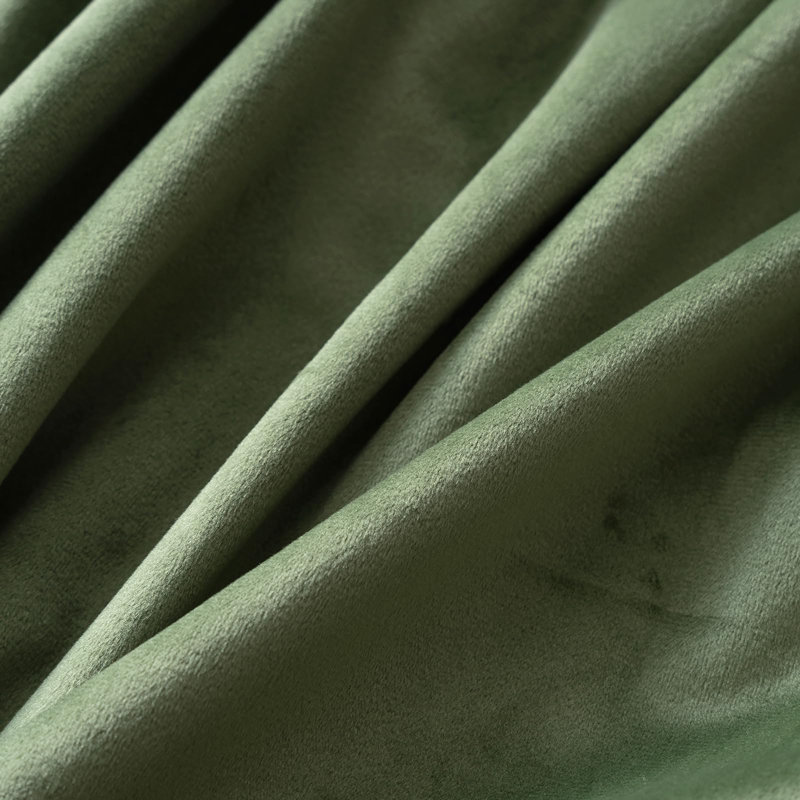 Dessy Velvet  Curtains 2 Panel Set Super Soft luxury Rod Pocket Back Tab Curtains, 52" W x 108" L, Olive Green