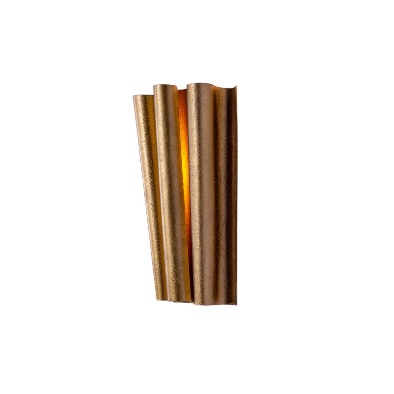 Ripple 2 LT Bright Gold Wall Sconce Kalco