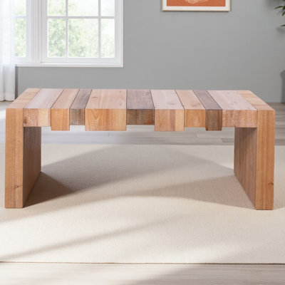 Table basse 48 "rectangulaire à lattes - Table rustique ModernCenter