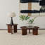 Table basse ronde brune