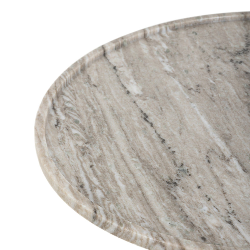 Viola End Table- 22"-Antique White Marble, Antique White Marble