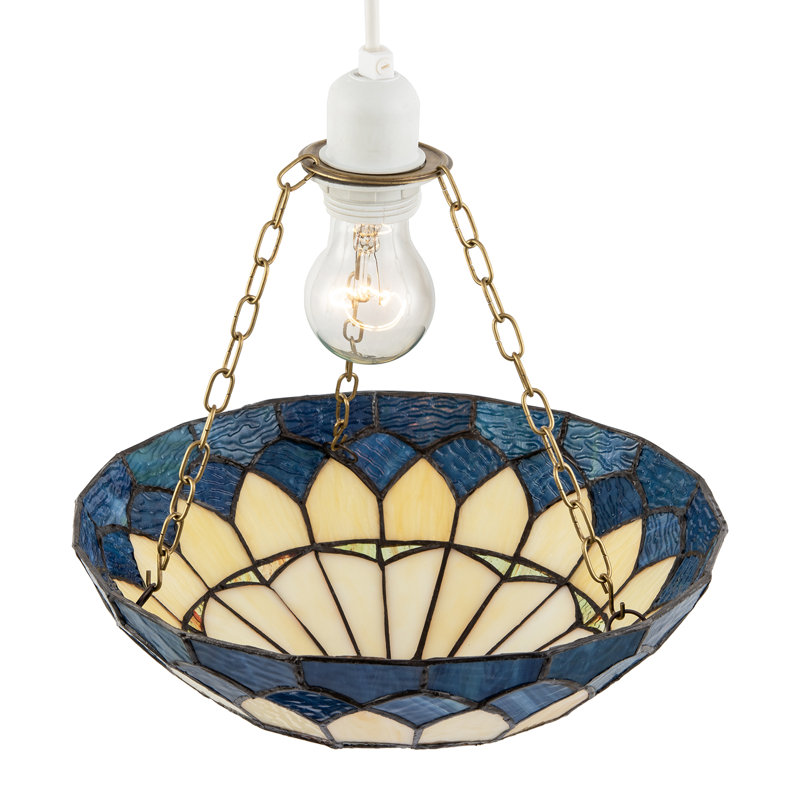 23cm H Glass Bowl Pendant Shade ( Screw On ), Blue