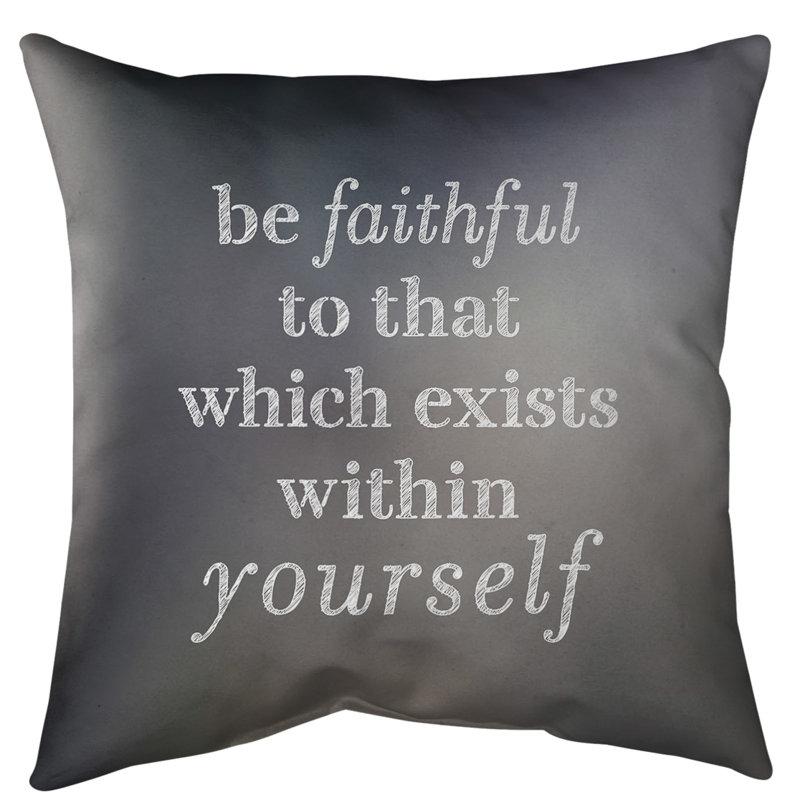 Coussin décoratif d’intérieur/d’extérieur fidèle, 16 po x 1 po, Gris