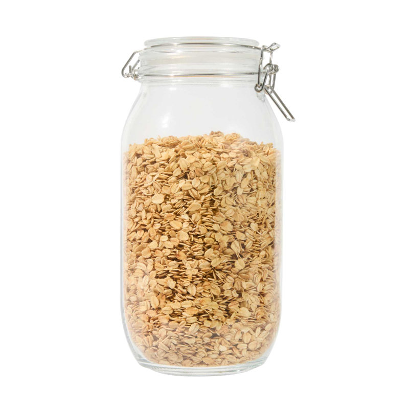  Bocal en verre - 1 unité - Bocal en verre 74 oz Vetri, avec couvercle à charnière, transparent, lavable au lave-vaisselle - Contenant de rangement pour bonbons, chocolat, rangement