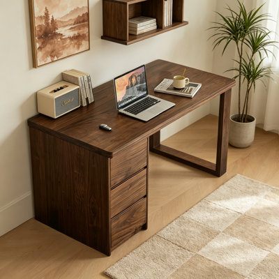 Bureau moderne en bois massif avec mortaise et tenon