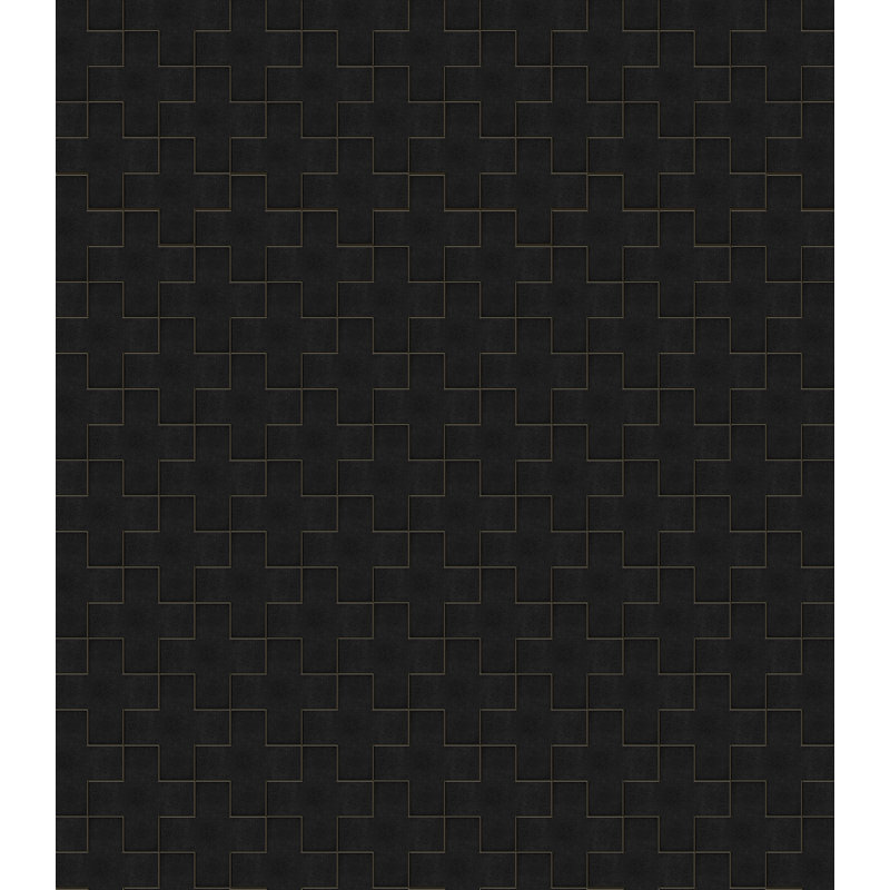 Shape 7" x 7" Ceramic Tile, Jet Black