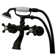 Universal Triple Handle Wall Mounted Clawfoot Tub Faucet with Handshower