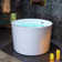 41'' x 41'' Freestanding Whirlpool Heated Acrylic Round Bathtub with Integrated Seat,Non-Slip Design