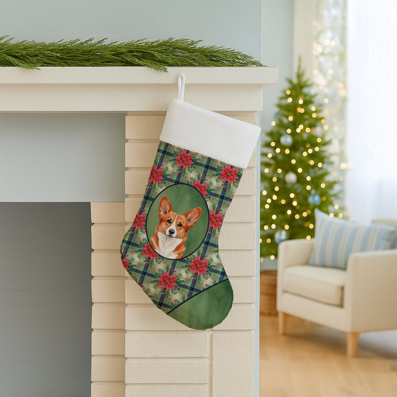 Chaussette de Noël rouge Cardigan Welsh Corgi