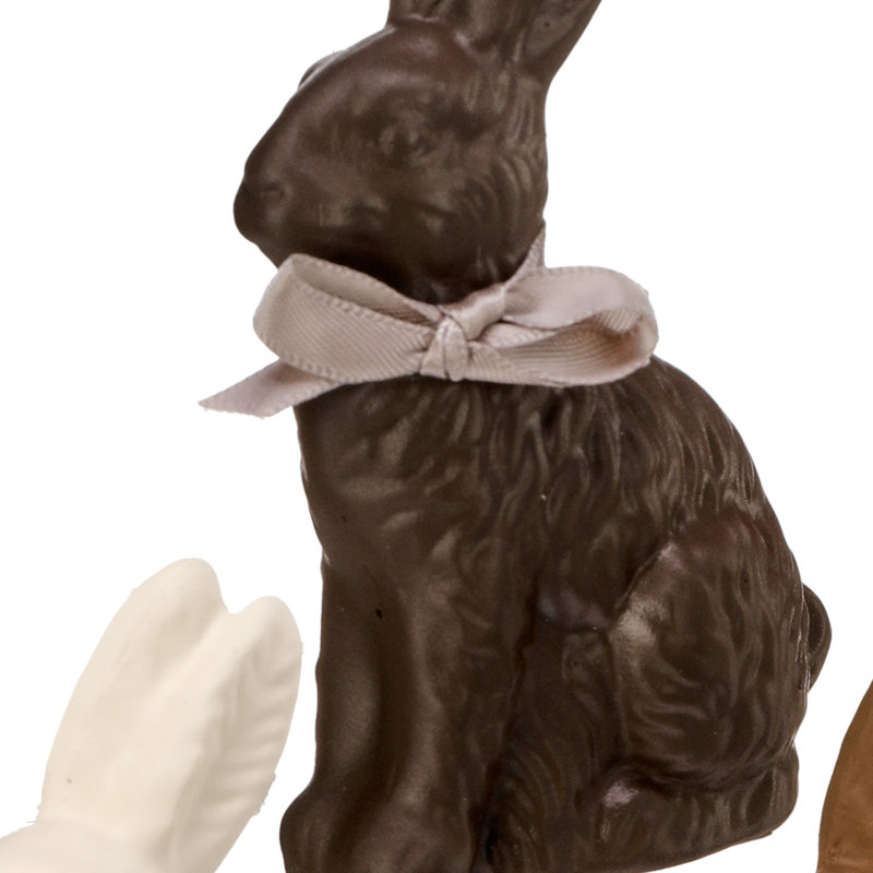 Lapin chocolat avec nœud 4 po 3