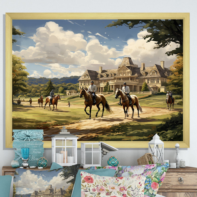 Art mural sur toile Country Club, Encadrement doré, H 30 po x l 40 po x P 1,5 po