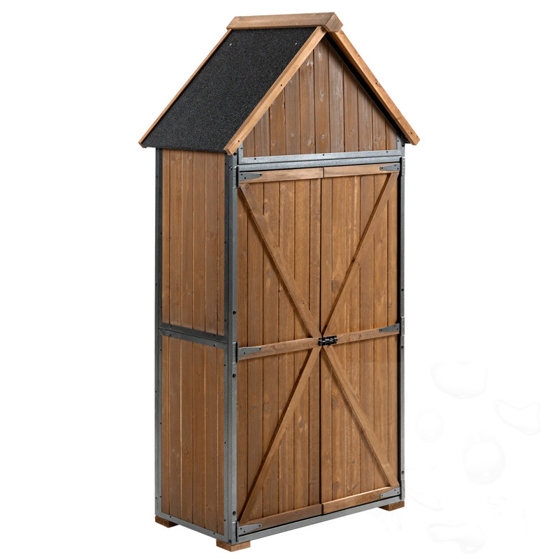 Outdoor Storage Cabinet with shelf and double doors