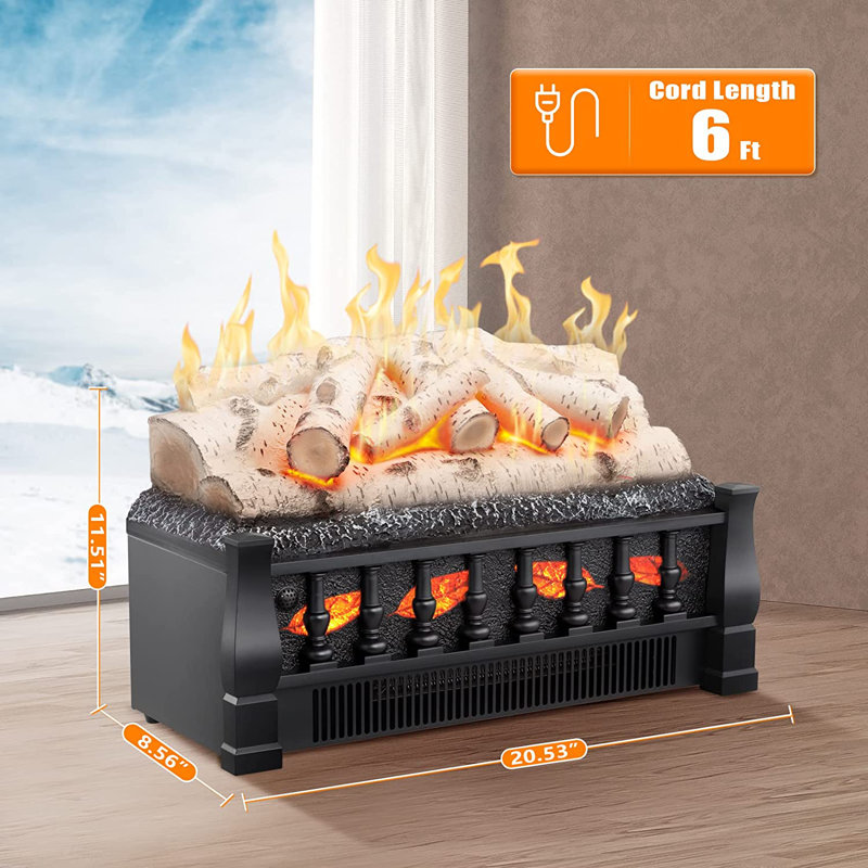 Caryssa 11.51'' H X 20.53'' W X 8.56'' D Electric Fireplace Stove With Remote Control, 11.51" H X 20.53" W X 8.56" D