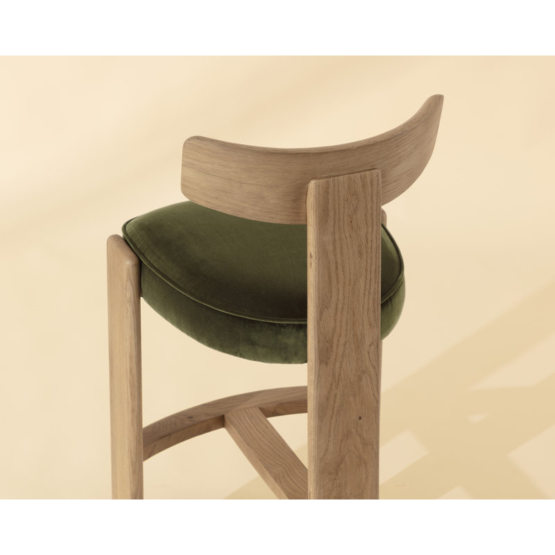 Horton Upholstered Stool with Solid Wood Frame