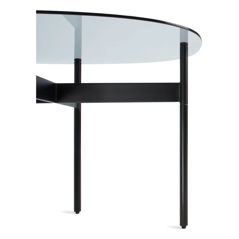 Table basse Flume Swoval, Fumée / noir, H 14 po x l 47 po x P 31 po