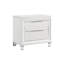 Ensemble de chambre à coucher Queen, blanc perle et argent, 3 pièces avec 2 tables de chevet-136169557