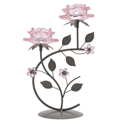 30.7Cm Glass Metal Tabletop Votive Holder