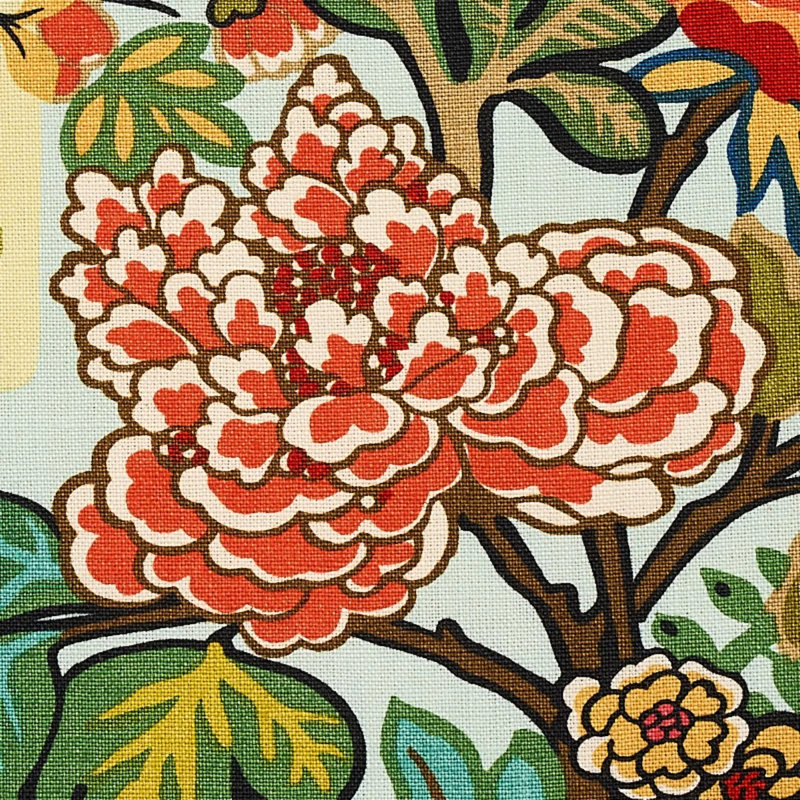 Tissu du dragon de Tchang Maï, Aigue-marine