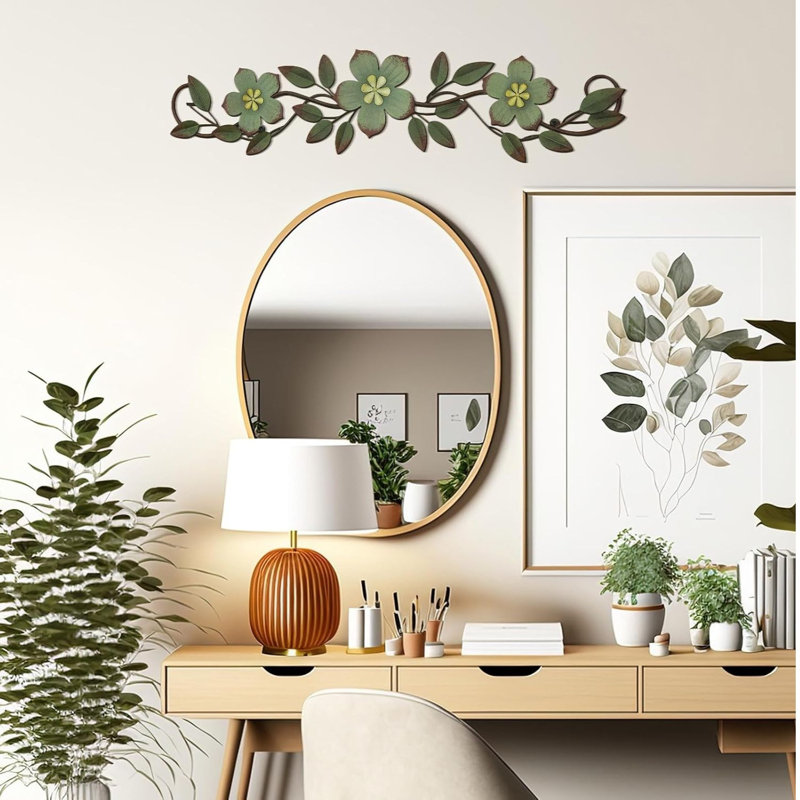Rouleau de décoration murale en métal vert 15,7 po