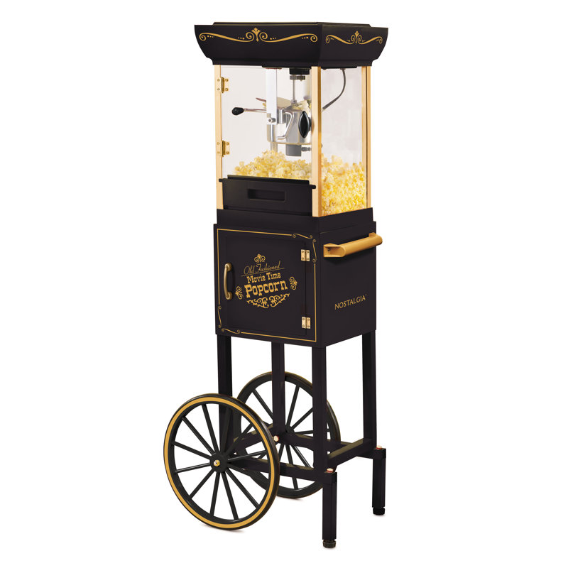 Nostalgia 2.5-ounce Popcorn Cart - 48 Inches Tall - Red, Black