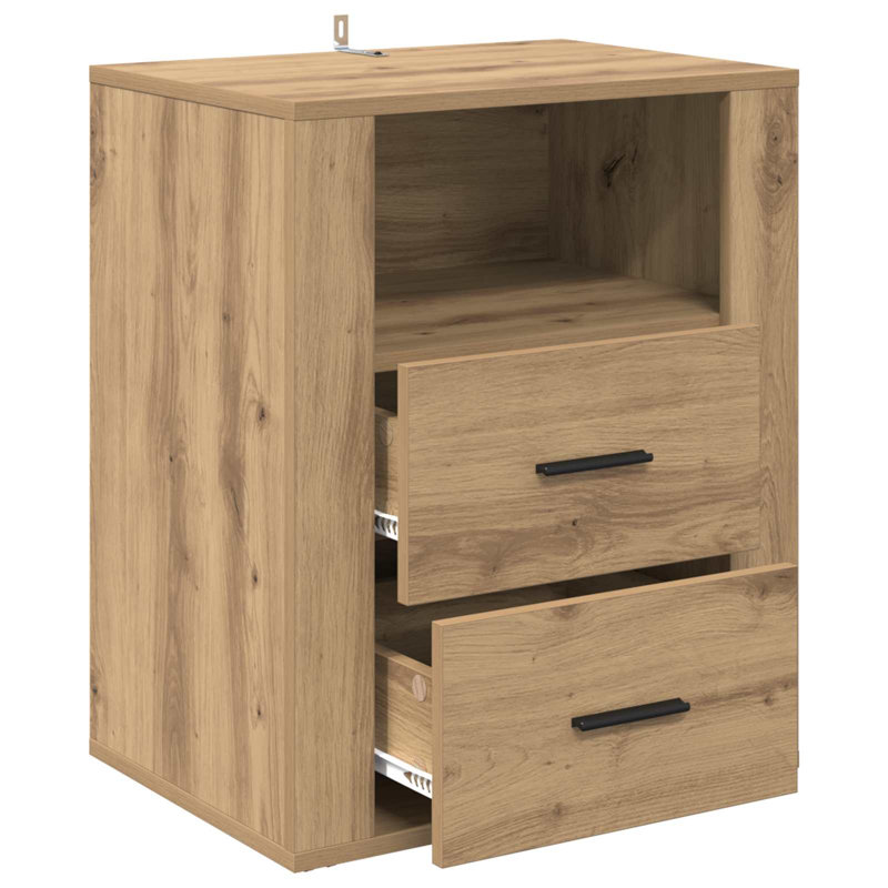 35cm W Manufactured Wood Bedside Table, Artisan Oak