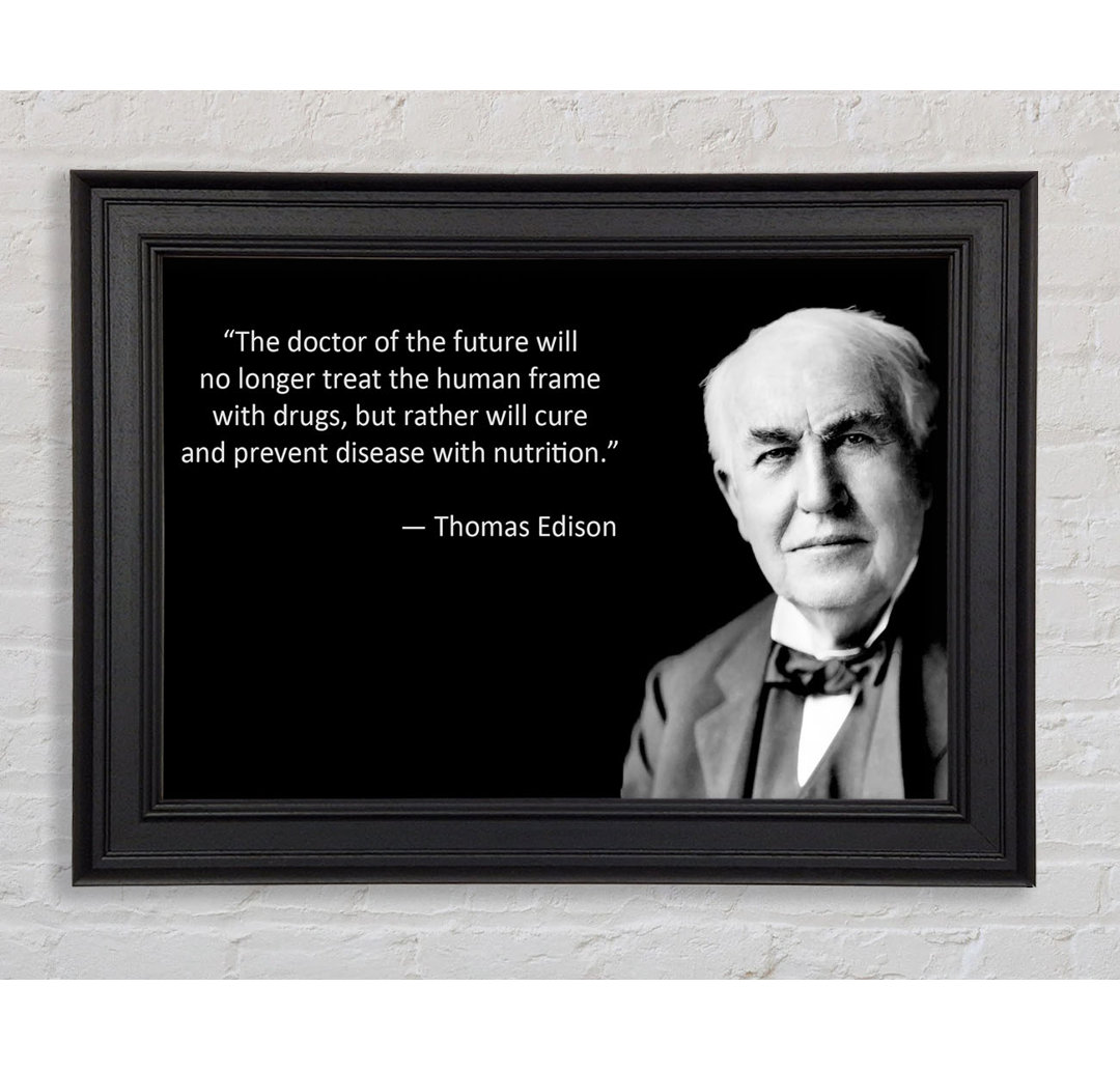 Motivierendes Zitat Thomas Edison Gerahmter Druck