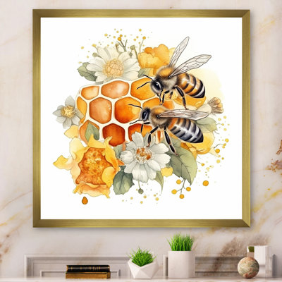 Floral Bee IV - Bee Framed Prints