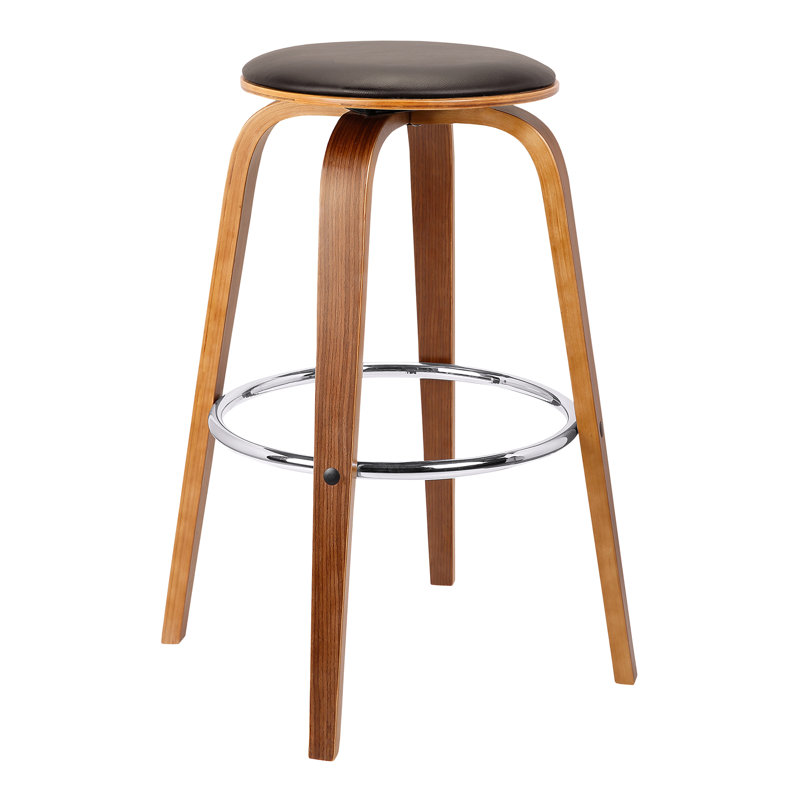 Swivel Upholstered Counter Stool, 73.66cm H x 43.18cm W x 43.18cm D, Brown