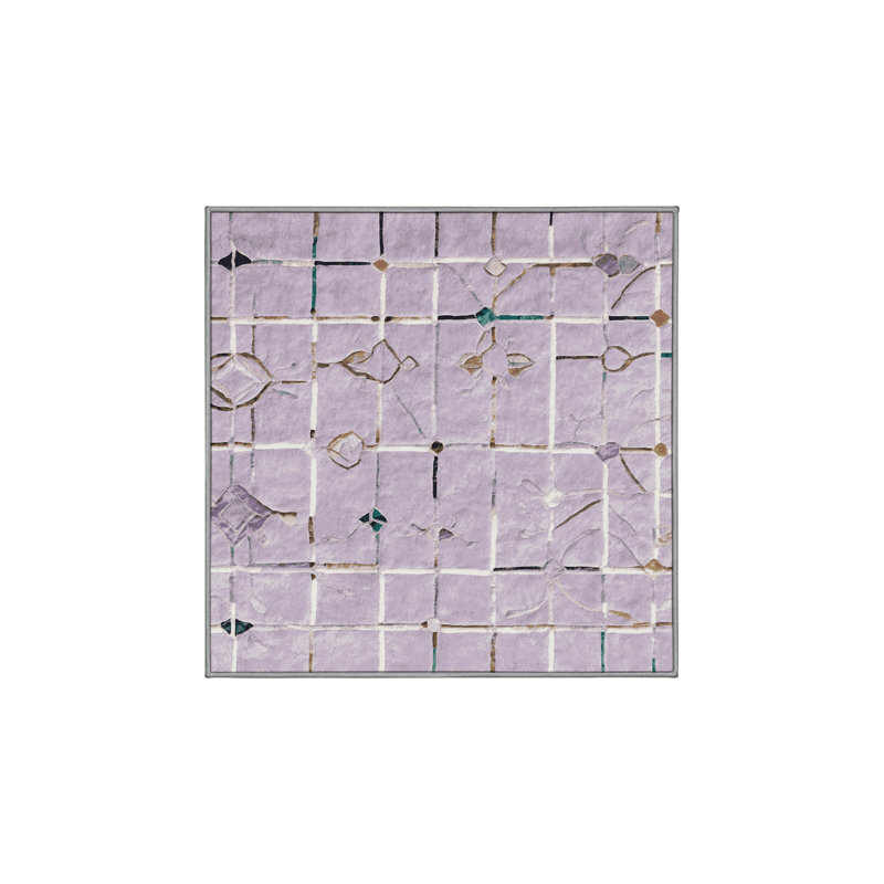 Machine Washable Pink Area Rug, Square 8'
