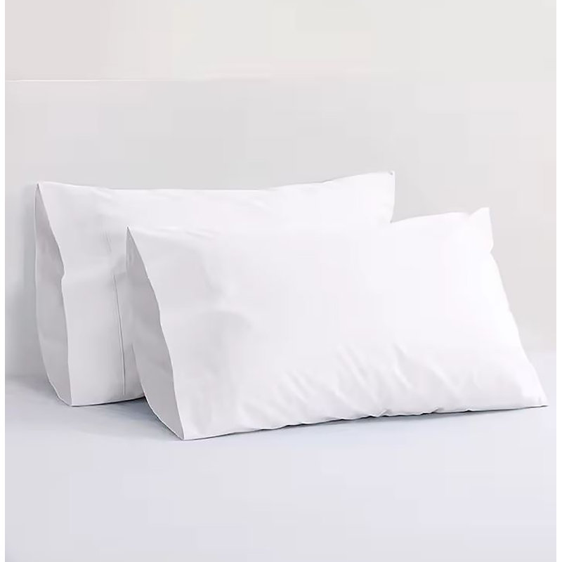Ensemble de 2 housses de protection pour oreiller en vinyle imperméable de luxe à fermeture à glissière de taille standard (21 po x 27 po)