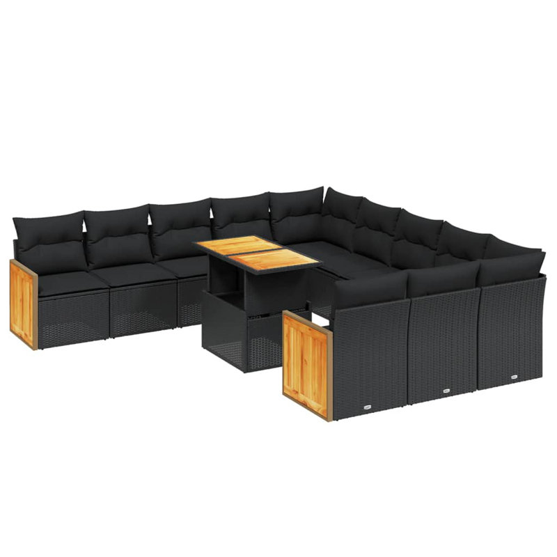  Garden Sofa Set Black