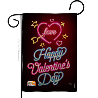 Double Sided 18.5'' H x 13'' W Burlap Valentine's Day Garden Flag