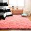 Tapis décoratif rose à poils longs fait à la main Ambriz-1767750958